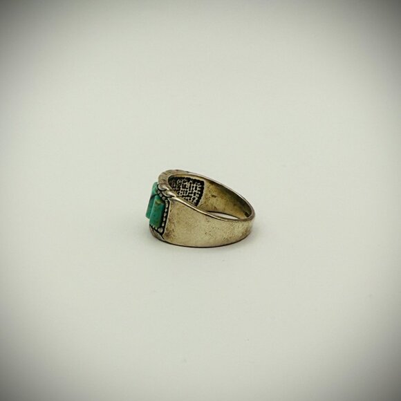 Sterling Turquoise-Look Mosaic Inlay Ring - Picture 3 of 5